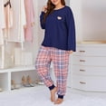 thumbnail image 6 of HaoXianJian 2 Pack Womens Pajama s Long Sleeve with Long Pajama Pant Soft Sleepwear Printed Pjs Loungewear s Plus Size 3X 4X 5X, 6 of 8