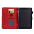 thumbnail image 4 of Embossed Folio Flip Smart Case for Amazon Kindle Fire HD8 / HD8 Plus 2020/2022, Premium PU Leather Kickstand Card Slots Magnetic Auto Sleep / Wake with Pen Slot Case, Red, 4 of 5