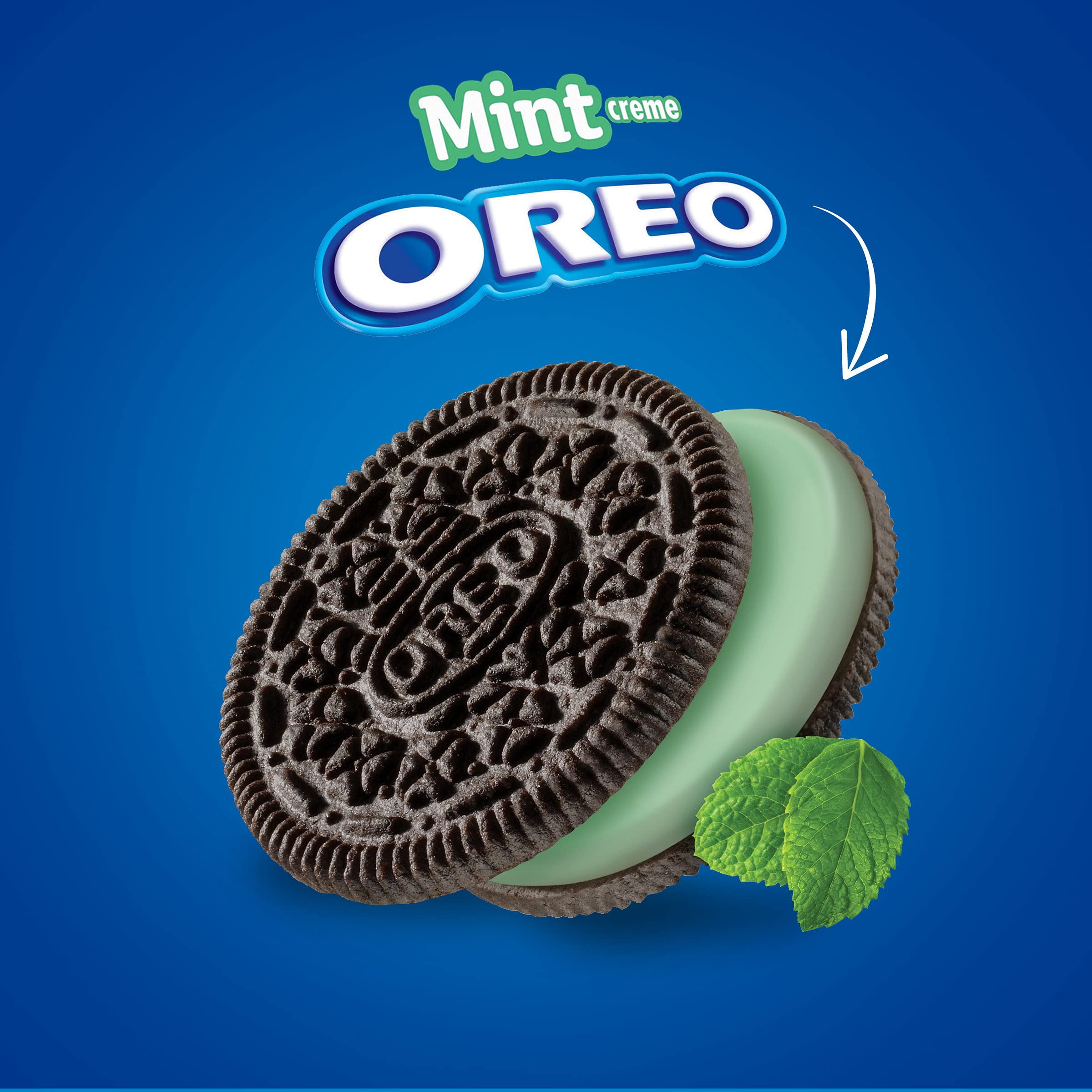OREO Mint Creme Chocolate Sandwich Cookies, Family Size, 18.71 oz (Pack of 14)