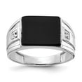 thumbnail image 1 of Diamond2Deal 14K White Gold Round Diamond Men's ring Size 10, 1 of 8