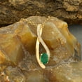 thumbnail image 4 of 1.25 Carat Excellent Oval Cut Green Emerald Gemstone and Real Diamond New Design Beautiful Necklace for Ladies in Solid 14K Yellow Gold With 18 inches Chain, 4 of 5