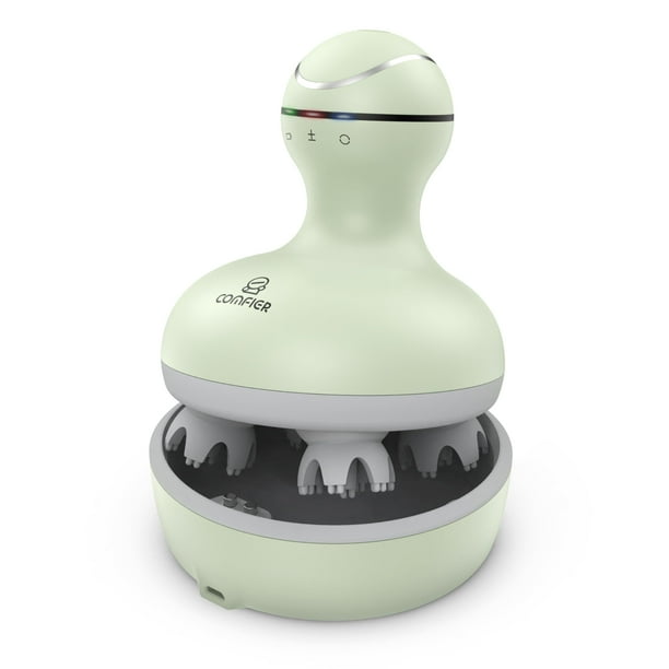 Masajeador de cuero cabelludo COMFIER, rascador eléctrico de cabeza, verde
