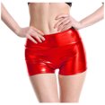 thumbnail image 3 of Metallic Shorts for Women 2026 Summer Shiny Pu Leather Bodycon Booty Shorts for Disco Party Clubwear, 3 of 6