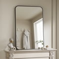 thumbnail image 3 of BEAUTYPEAK 26"x38" Wall Mirror Rounded Corners Hanging Vanity Mirror Black, 3 of 8