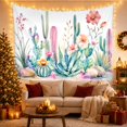 thumbnail image 3 of Cactus and Succulent Garden Scene Whimsical Watercolor for Plant Lovers Botanical Wall Art Housewarming Gift Tapestry Wall Hanging for Bedroom and Living Room, 3 of 7