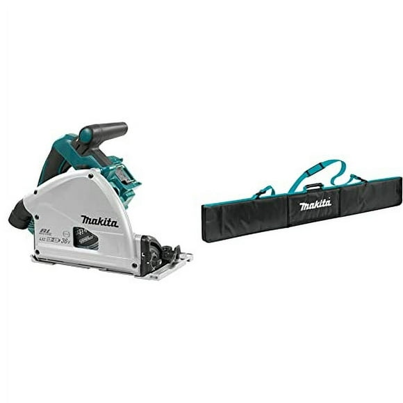 Makita DSP600ZJ 18Vx2 (36V) LXT Brushless 6-1/2" Plunge Cut Saw (Tool Only) & E-05664 Premium Padded Protective Guide Rail Bag for Track Saw Guide Rails up to 59 in.