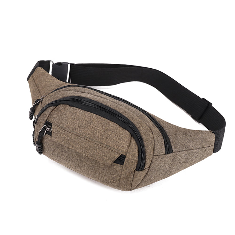 Unisex Leather Crossbody Bag Outdoor Sports Travel Waist Pack High-Capacity Shoulder Chest Bag Casual Belt Bags Waist Bag