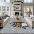 thumbnail image 3 of 8'x10' Area Rugs, Blue Penguins Christmas Indoor Outdoor Area Rug for Living Room Bedroom, Xmas Winter Snowflake Let Snow Washable Bathroom Rugs Kitchen Floor Carpet Mats Home Decor Aesthetic, 3 of 8