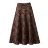 

Tulle Table Skirts for Rectangle Tables Womens Flower Jacquard High Waist Skirt Midi Swing Skirt Skirts for Women Knee Length Pockets