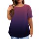 thumbnail image 1 of Gibobby Casual Playera de Manga Corta para Mujer Tops talla grande para mujer, túnica con estampado Floral verano, Tops primavera, camisas manga corta con cuello re(Morado,XL), 1 of 4