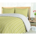 thumbnail image 5 of Ambesonne Retro Duvet Cover Set, Vertical Stripes and Dots, 2-Calking, Avocado Green Cream, 5 of 7