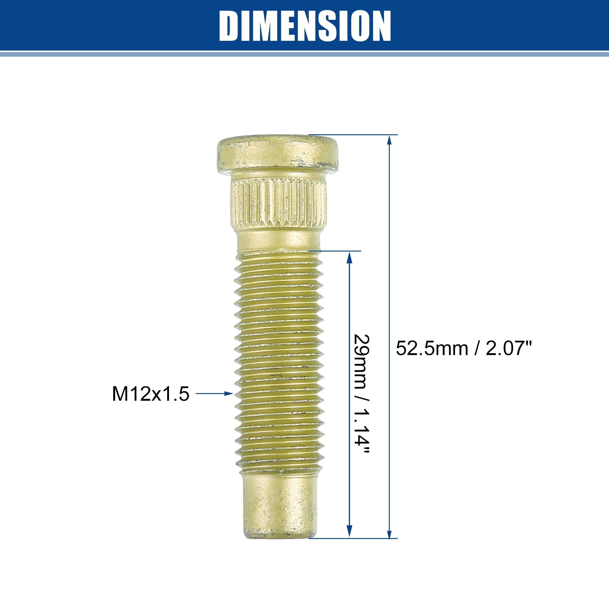Unique Bargains M12x1.5 10 Pcs Wheel Lug Bolts Nuts Fit for Chevrolet Malibu 1997-2012