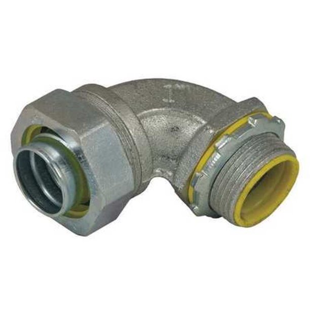 Raco 3543 duct iron 3/4in 90deg ins sealtight flex conn connector