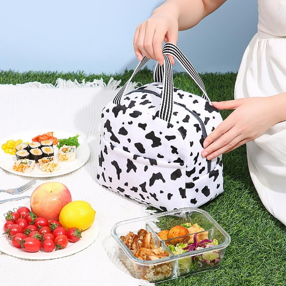 JingChun Cow Print Stuff, Cow Print Lunch Bag, Lunch Bag Women, Lunch Box Lunch Bag for Women Adult Men, Small Leakproof Cute Lunch Tote Large Capacity Reusable Lunch Container