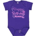 thumbnail image 3 of Inktastic Purple Happy Birthday Mommy Boys or Girls Baby Bodysuit, 3 of 5