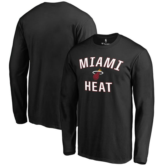 Men's Black Miami Heat Victory Arch Long Sleeve T-Shirt