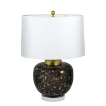A&B Home Amir Glass Table Lamp - 16"Dia. x 22"H - Black/Gold/White