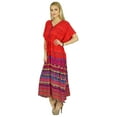 thumbnail image 2 of Bimba Women Long Rayon Kaftan Maxi Coverup Red Caftan Kimono Sleeve, 2 of 7