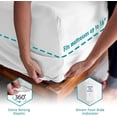 thumbnail image 4 of GFDYREE Feather & Stitch Softest 100% Cotton Sheet Set, 4 Pc 300 Thread Count Percale Weave Bedding, 16" Deep Pocket, Cooling Sheets, Breathable Bed Set (Dark Blue), 4 of 6