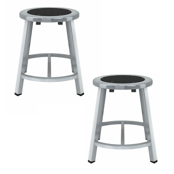 NPS 18" Titan Stool Black Steel Seat Grey Frame