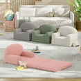 thumbnail image 5 of Accreate Kids Sofa Chair, 2-in-1 Convertible Toddler Couch and Lounge, Fold-Out Children's Sofa Bed with Teddy Fleece Fabric for Playroom, Bedroom, Nursery, Gift for Boys and Girls, 5 of 7