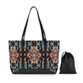 thumbnail image 7 of FORMRS Canvas Laptop Tote Bag for Women with 15.6" Computer Compartments Shoulder Handbag, Blue Geometric, 7 of 7