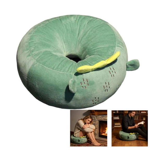 Bxaolu Meditation Cushion, Cactus Design Meditation Pillow Velvet Cover - 15"x15"x 4" Floor Cushion Seating for Adults - Yoga Bolster for Women Moms, Green