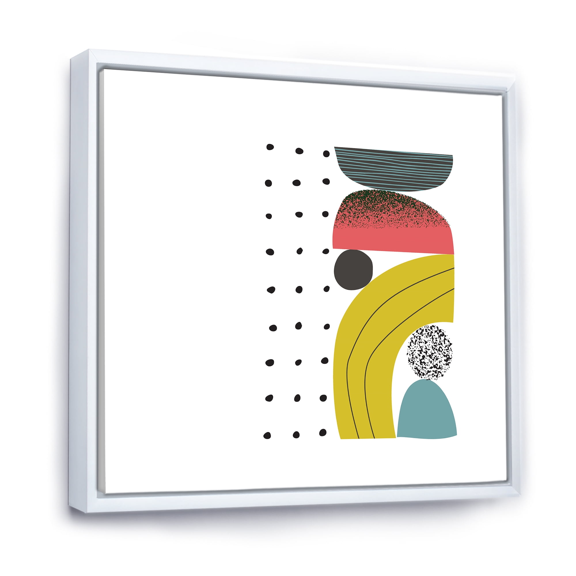 Designart 'Abstract Colorful Geometric Art Collage I' Modern Framed Canvas Wall Art Print