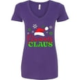 thumbnail image 3 of Inktastic Granny Claus with Christmas Santa Hat and Snowflakes Women's V-Neck T-Shirt, 3 of 5