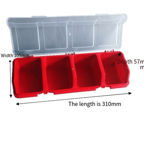 4 Pcs Screw Organizers and Storage Bins with Locks Plastic Hardware Organizer Box with Compartment Bolt Organizer Blue