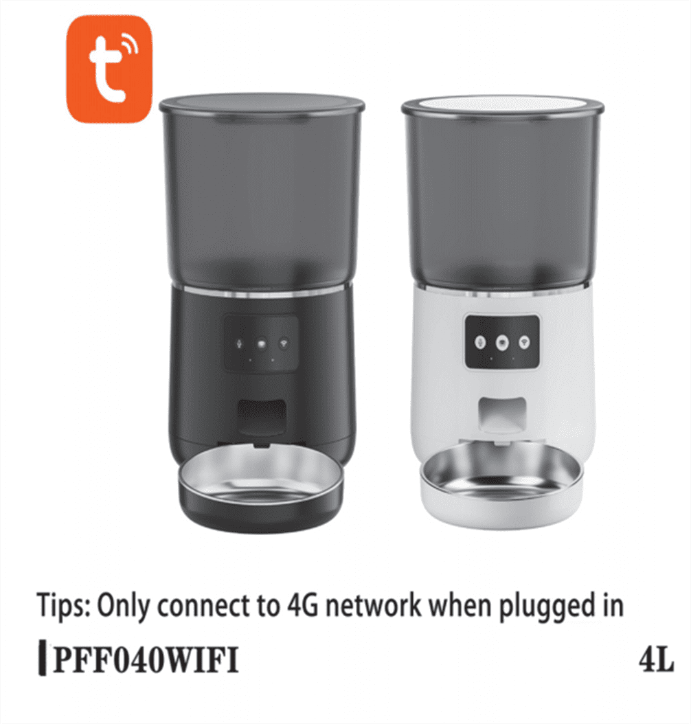 Automatic Cat Feeder 4L with 4GWiFi Timing, Cat Food Dispenser with Remote APP Control for Cats and Dogs