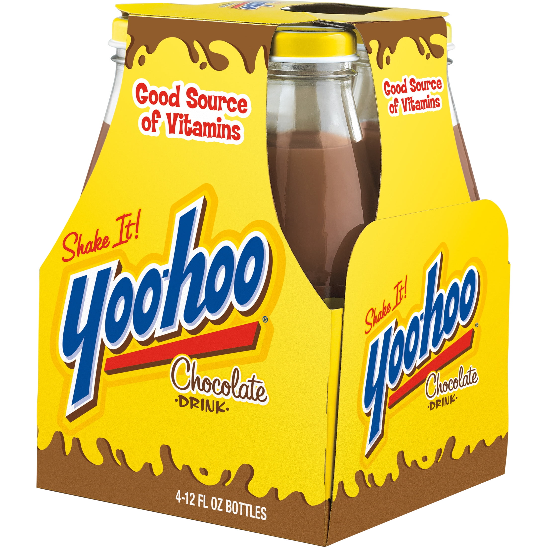 Yoo-hoo Chocolate Drink, 12 fl oz, 4 Pack Glass Bottles