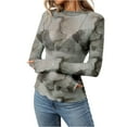 thumbnail image 2 of JIUWEN Women's Basic Long Sleeves Mesh Sheer Tops-Gray-L,Sheer Tops for Women,Long Sleeve Mesh Tops for Women, 2 of 6