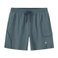 thumbnail image 3 of QPNGRP Men's Beach Swim Trunks Quick Dry Sports Fitness Shorts Drawstring Zipper Pockets and Mesh Lining Grey 30, 3 of 8