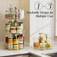 thumbnail image 4 of LazySpin 2 Tier Lazy Susan Turntable Cabinet Organizer, Rotating Kitchen Spice Organizer, Storage Rack for Kitchen, Fridge and Bathroom, Makeup Holder Cosmetic Storage and Organizer Clear, 4 of 8