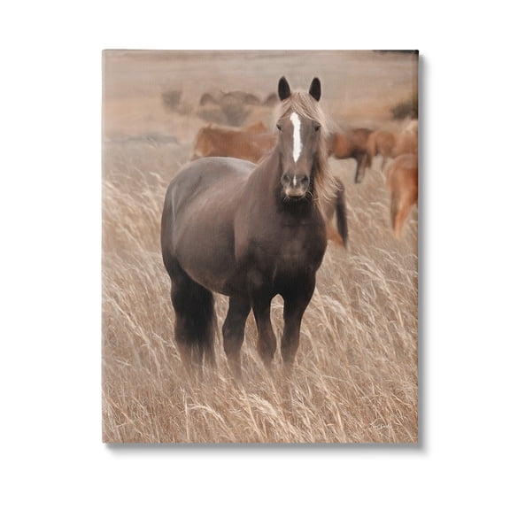 Stupell Industries Hazy Day Horse Animals & Insects Photography Gallery Wrapped Canvas Art Print Wall Art, 16 x 20