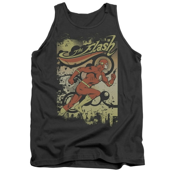 DC Comics Flash Just Passing Through Adult Tank Top Charcoal