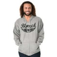 thumbnail image 3 of Hashtag Blessed Bless Religious Jesus Zip Up Hoodie Men's Women's Brisco Brands L, 3 of 6