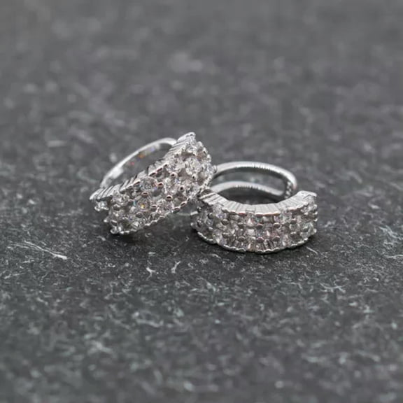 QQTDFG Hollowed Band Ear Cuff 925 Sterling Silver CZ Non-Piercing Earring A4474-Silver - 1 pair