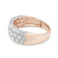 thumbnail image 3 of 1 1/2 ct. t.w Round Cut Lab Created Moissanite Diamond 3-Row Half Eternity Anniversary Band Ring For Women In 10K Solid Rose Gold (G-H Color, VVS1 Clarity, 1.50 Cttw)-8, 3 of 8