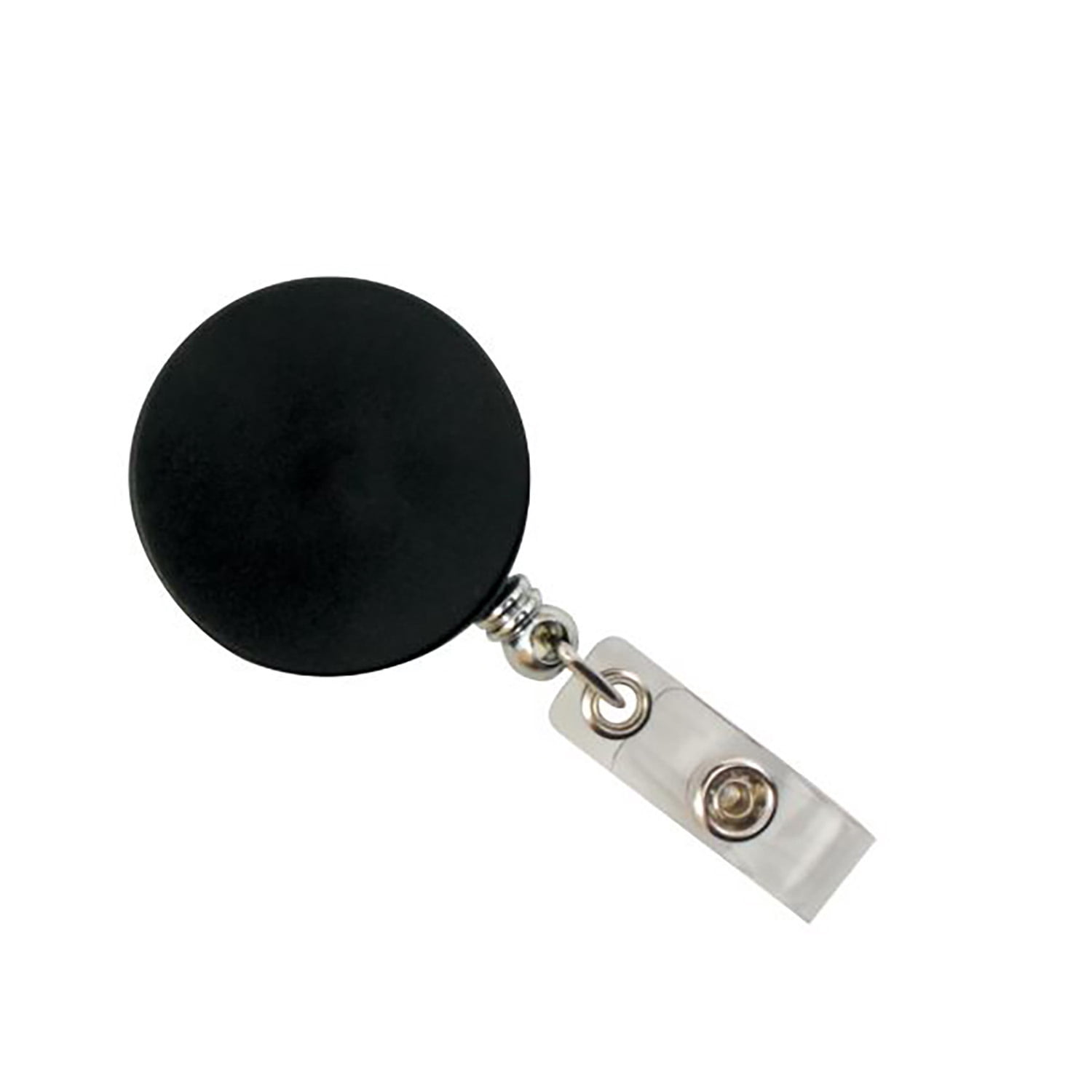 SICURIX Heavy Duty Round ID Badge Reel with Belt Clip, Black, Pack of 3