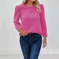 thumbnail image 2 of Lenpel Women's Crew Neck Sweatshirts Casual Puff Long Sleeve Textured Pullover Tops Fashion Fall Winter Clothes, 2 of 6