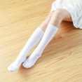 thumbnail image 4 of Calcetines de algodón de estilo japonés para mujer adulta, de longitud media, para otoño e invierno, estilo académico, a rayas, hasta la rodilla, para uniformes de estudiantes, 4 of 5