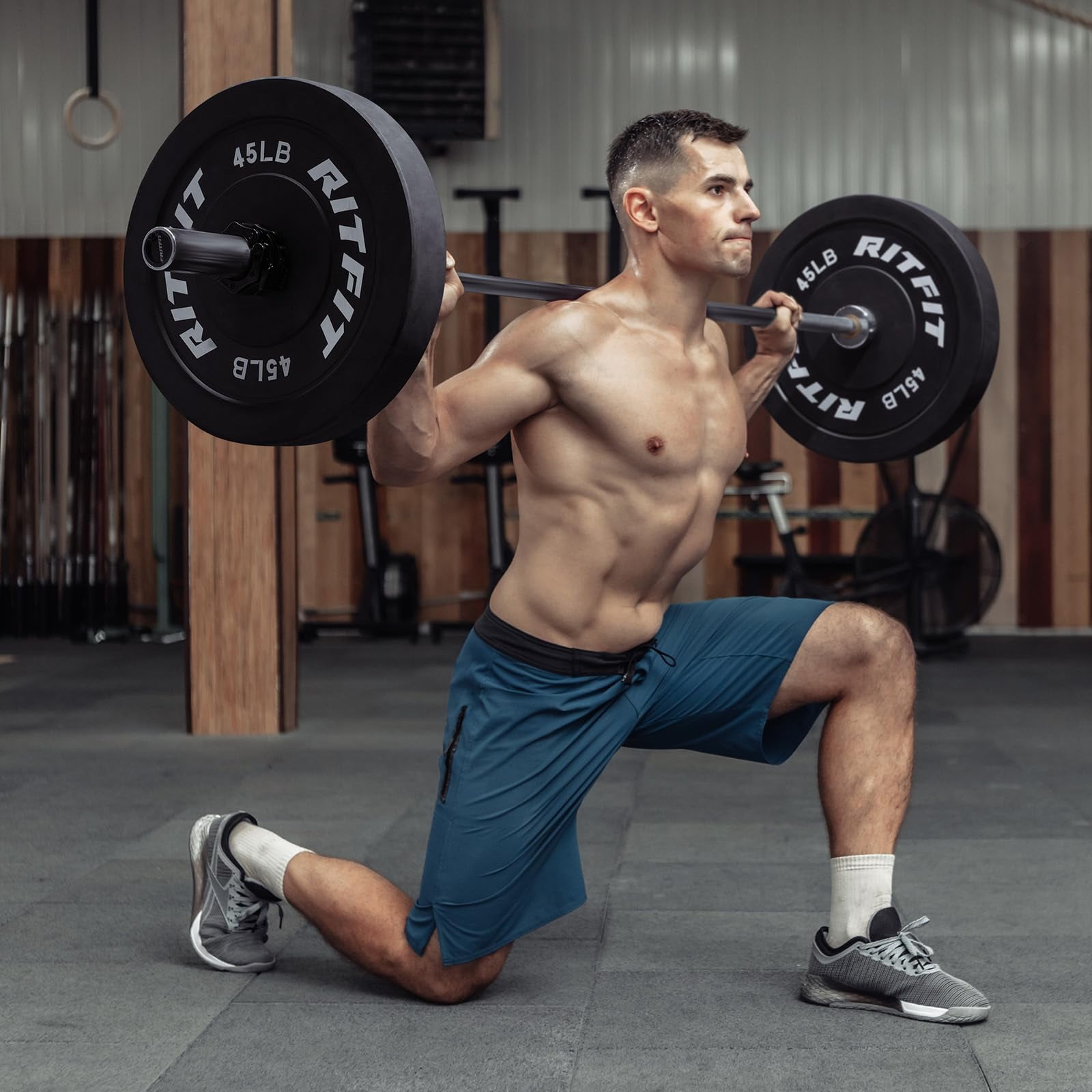 RitFit 6 Ft. Olympic Barbell Bar, General Purpose Weight Bar Suitable for Olympic Lifts and Power Lifts