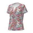 thumbnail image 2 of Naloa Cartoon Hearts Print T-Shirts Short Sleeve V Neck Tees for Women Fashion Tops Trendy Lightweight Soft Casual Summer Outfits Clothes, 2 of 5