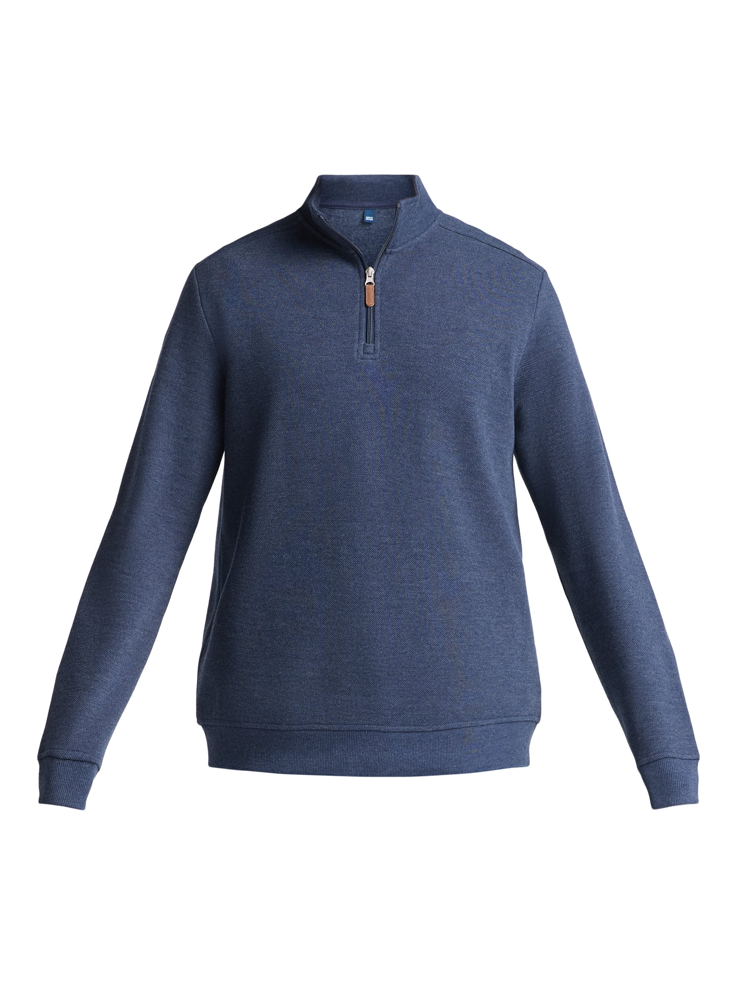 George Men's and Big Men's Pique Fleece Quarter Zip Pullover with Long Sleeves, Sizes S-3XL