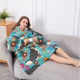 thumbnail image 5 of Oversized Wearable Blanket Hoodie,Bernese Mountain and Flower Sherpa Blanket Hoodie with Super Pockets,Super Warm Fuzzy Pullover for Women & Men, 5 of 6