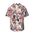 thumbnail image 5 of Uemuo Starfish Shell Pattern Cotton Linen Short Sleeve Shirts,Casual Lightweight Button Down Shirts,Vacation Beach Summer Tops-XX-Large, 5 of 7