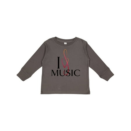 

Inktastic I Love Music Gift Toddler Boy or Toddler Girl Long Sleeve T-Shirt
