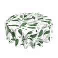 thumbnail image 2 of YFYANG 60 inch Round Table Cloth, Reusable Polyester Green Watercolor Leaf Pattern Table Cover for Indoor Outdoor Kitchen Restaurant Table Decoration Tablecloths, 2 of 8
